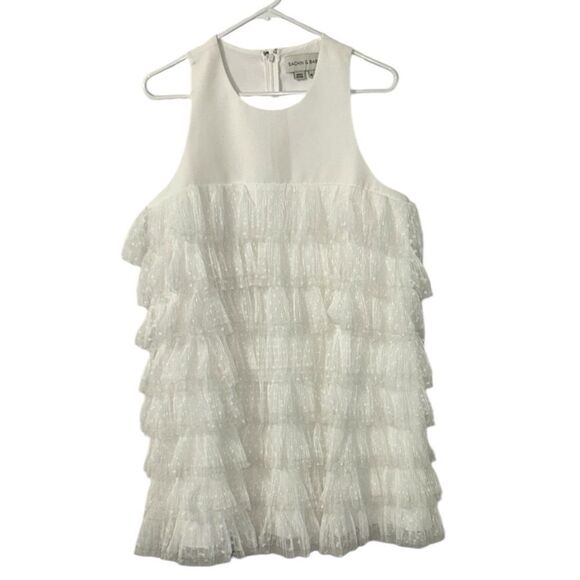 Sachin & Babi White Lace Mini Ruffle Dress(Size 10) - Picture 4 of 9